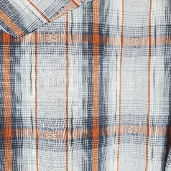 VTG 80s Champion Westerns Brown Plaid Western Pearl Snap Front Shirt Cowboy 16.5 - Picture 12 of 15